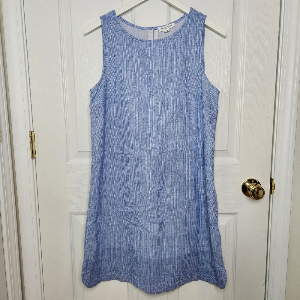 BeachLunchLounge Seersucker Sleeveless Midi Dress Summer Preppy Size Small